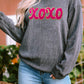 XOXO Sequin Round Neck Dropped Shoulder Sweatshirt