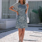 Ivy Lane Leopard Round Neck Short Sleeve Mini Dress
