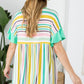 Stripe Babydoll Tunic Top PLUS