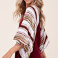 WAFFLE STRIPE MIX KIMONO TOP