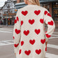 Heart Button Down Long Sleeve Cardigan