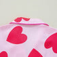 Pink Classic Heart Valentines Pajamas Set