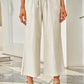 Drawstring Paperbag Waist Wide Leg Pants