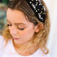 Black Stone & Gem Football Embellished Top Knot Headband