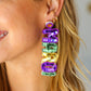 Mardi Gras Sequin & Beaded Dangle Earrings