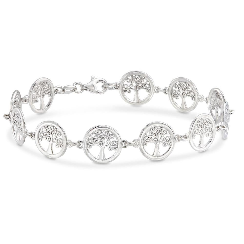 White Gold Plated Tree of Life Circular Bracelet