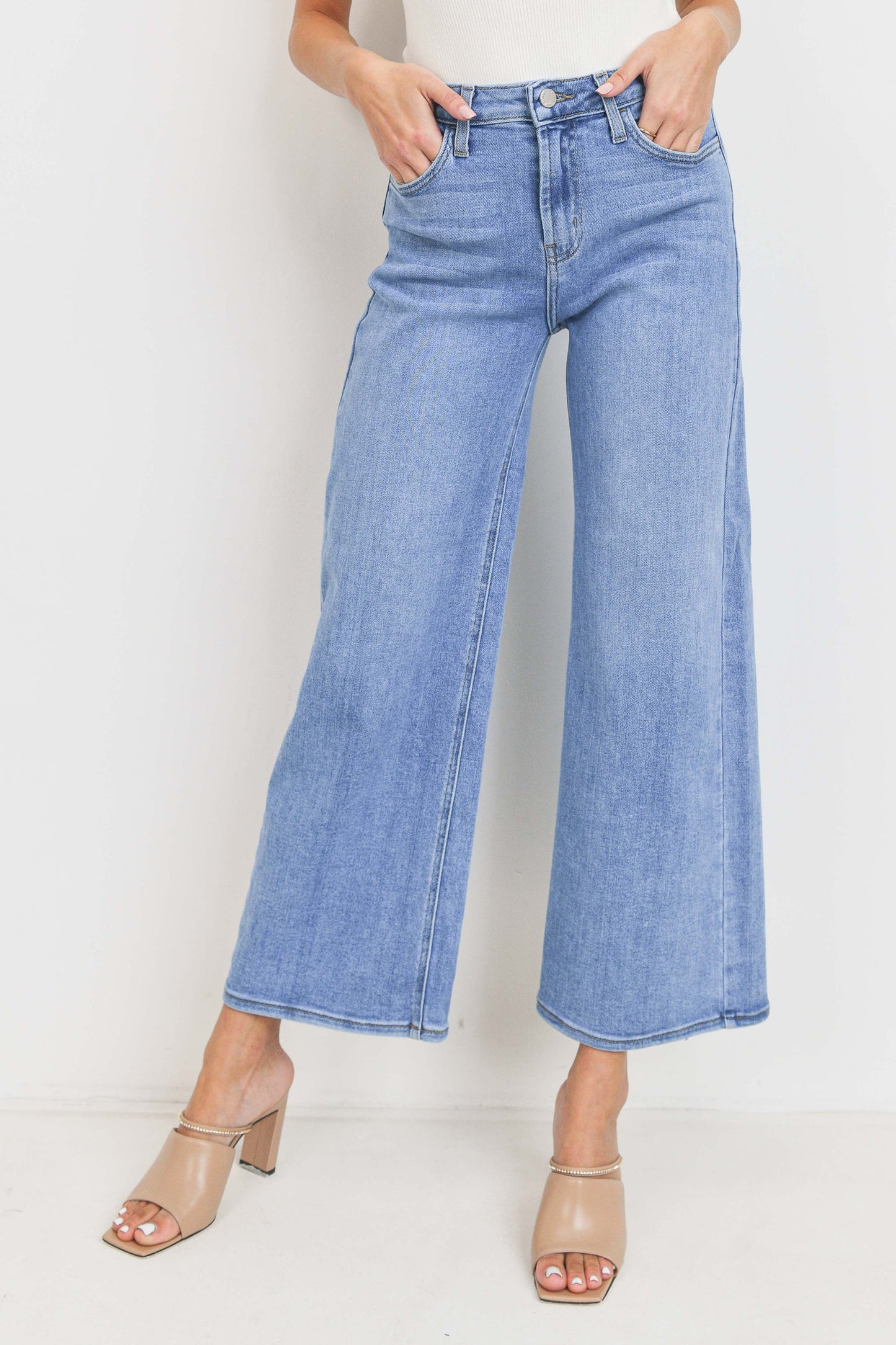 Just Black High Rise Wide Leg Denim Jean