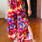 Vacay Vibes Kaleidoscope Smocked Waist Side Slit Palazzo Pants