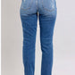 Judy Blue Medium Denim Mid Rise Boyfriend Fit Button Jeans