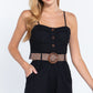 Sweetheart Neck Belted Romper