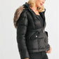 Long Sleeve Faux Fur Hood Padded Water Resistant Finish Jacket