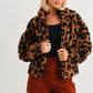 Leopard Teddy Zip-up Two Pocket Jacket