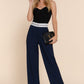 Contrast Waistband Straight Long Pants