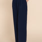 Contrast Waistband Straight Long Pants