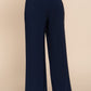 Contrast Waistband Straight Long Pants