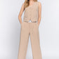 Contrast Waistband Straight Long Pants