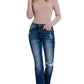 Feeling Empowered Denim Distressed Boot Cut Jeans