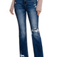 Feeling Empowered Denim Distressed Boot Cut Jeans