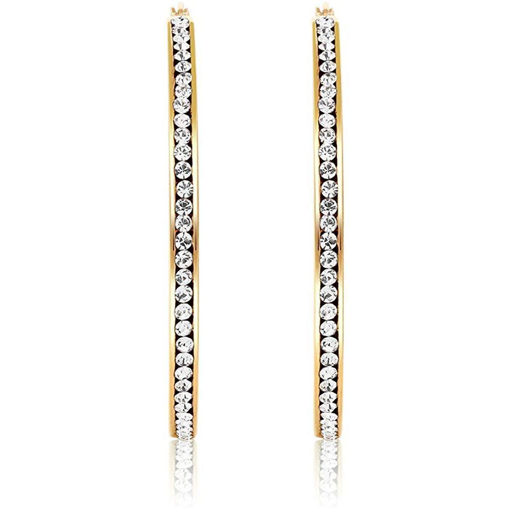 Classic Inside Out Pave Hoop Earrings