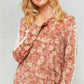 Cashmere Feel Brushed Sweater Floral Hoodie