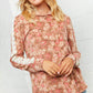 Cashmere Feel Brushed Sweater Floral Hoodie