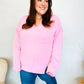 Eyes On You Pink Mineral Wash Rib Notch Neck Pocket Top