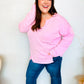 Eyes On You Pink Mineral Wash Rib Notch Neck Pocket Top