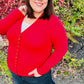 Day On The Town Red Snap Button Rib Cardigan