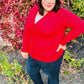 Day On The Town Red Snap Button Rib Cardigan