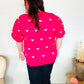 Be Mine Pink & White Heart Oversized Jacquard Sweater