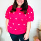 Be Mine Pink & White Heart Oversized Jacquard Sweater