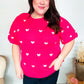 Be Mine Pink & White Heart Oversized Jacquard Sweater