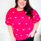 Be Mine Pink & White Heart Oversized Jacquard Sweater