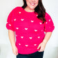 Be Mine Pink & White Heart Oversized Jacquard Sweater