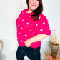 Be Mine Pink & White Heart Oversized Jacquard Sweater