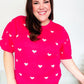 Be Mine Pink & White Heart Oversized Jacquard Sweater