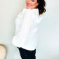 Eyes On You Ivory Ribbon Tie Bow Square Neck Ruffle Bubble Sleeve Blouse