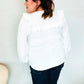 Eyes On You Ivory Ribbon Tie Bow Square Neck Ruffle Bubble Sleeve Blouse