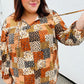 Rust & Taupe Multi Leopard Patchwork Tie String Top