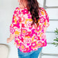 Find Love Pink/Yellow Floral Frill Balloon Short Sleeve Top