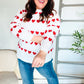 Be Mine White Jacquard Heart Stripe Pullover Sweater