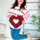 Be Mine White Jacquard Heart Stripe Pullover Sweater