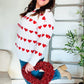 Be Mine White Jacquard Heart Stripe Pullover Sweater