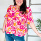 Find Love Pink/Yellow Floral Frill Balloon Short Sleeve Top