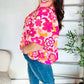 Find Love Pink/Yellow Floral Frill Balloon Short Sleeve Top