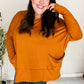 Rust Hacci Dolman Pocketed Sweater Top