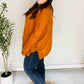 Rust Hacci Dolman Pocketed Sweater Top