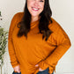 Rust Hacci Dolman Pocketed Sweater Top