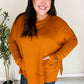 Rust Hacci Dolman Pocketed Sweater Top