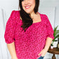 Perfectly You Fuchsia Floral Three Quarter Sleeve Square Neck Top